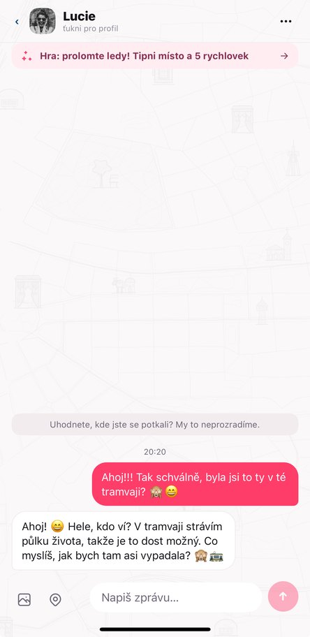 Chat se hrou Prolomte ledy — tipni místo, kde jste se potkali